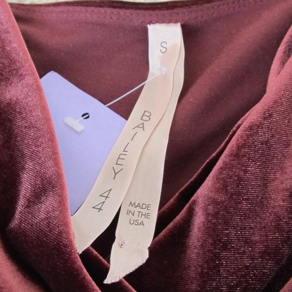 NWT Bailey 44 Wine Velvet Spaghetti Adjustable Strap Mini Dress - Picture 6 of 7